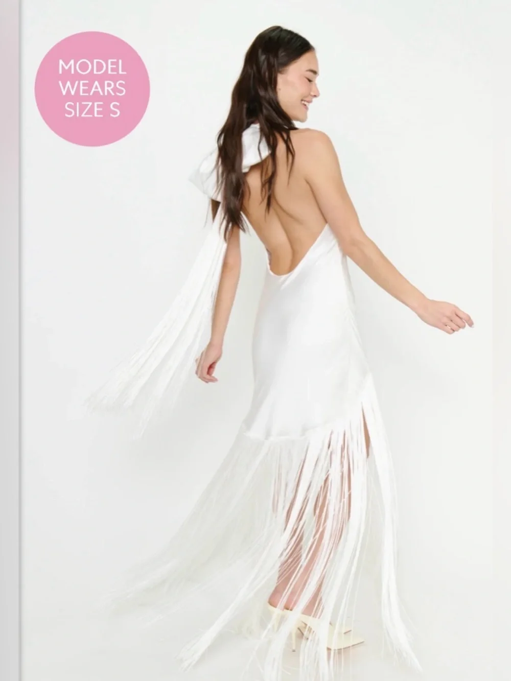 Show Me Your Mumu Jasmine Fringe Maxi Dress Ivory - Extra Small - Never Worn! - Picture 3 of 5